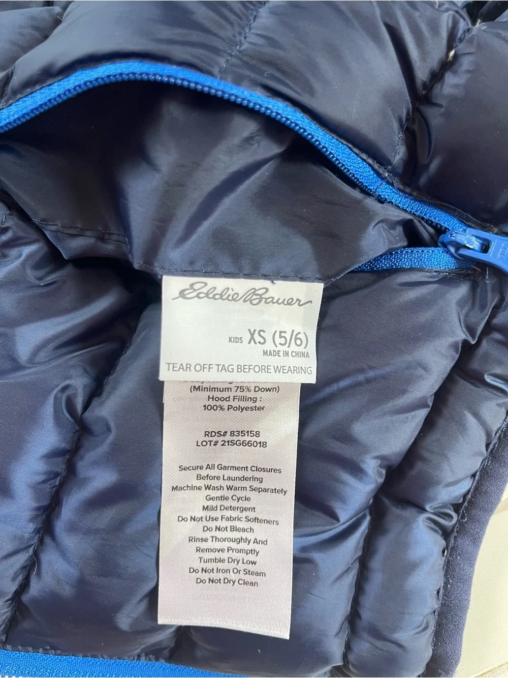 EDDIE BAUER EUC/LN Reversible Down Filled Hooded Winter Puffer Jacket
